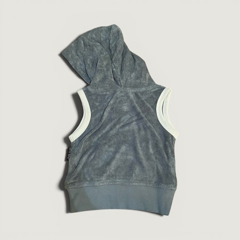 NWT Little Bipsy Collection Boys Terry Cloth Hooded Sleeveless Swim 3-6 Months - Picture 2 of 4